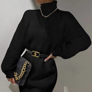 Womens Black Sweater Dress